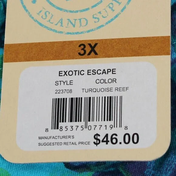 Caribbean Joe tank Top - Exotic Escape - NWT - 3X - Picture 4 of 6